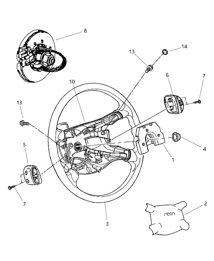 2000 Dodge Neon Wheel-Steering Diagram for QB67WL8AC