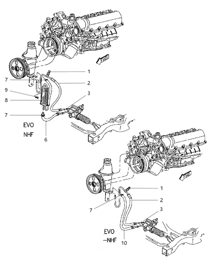 2001 Dodge Dakota Power Steering Hoses Diagram 2
