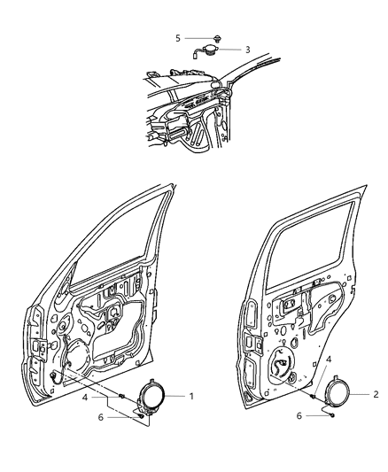 2002 Jeep Liberty Speaker Diagram for 56038593AE