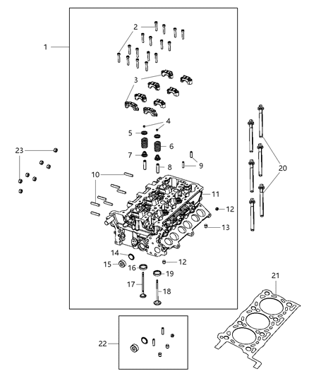 2011 Jeep Grand Cherokee Gasket Ki-Cylinder Head Diagram for 68147402AA