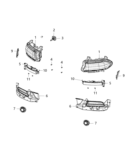 2015 Dodge Charger Headlamp Diagram for 68223537AB