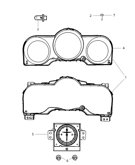 2010 Chrysler PT Cruiser Cluster-Instrument Panel Diagram for 5172357AB