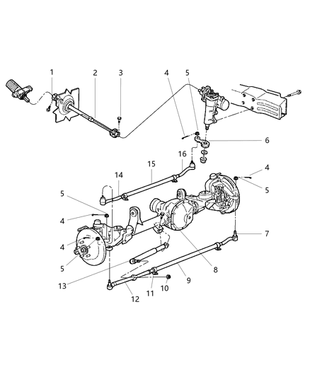 2003 Jeep Grand Cherokee Clamp-Steering Diagram for 52088463AB