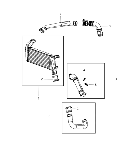 2008 Dodge Caliber Hose-Charge Air Cooler Diagram for 68045024AA