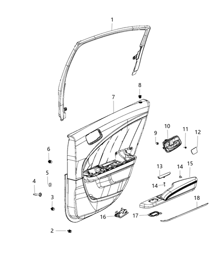 2020 Dodge Charger Molding-Rear Door Diagram for 55315142AD