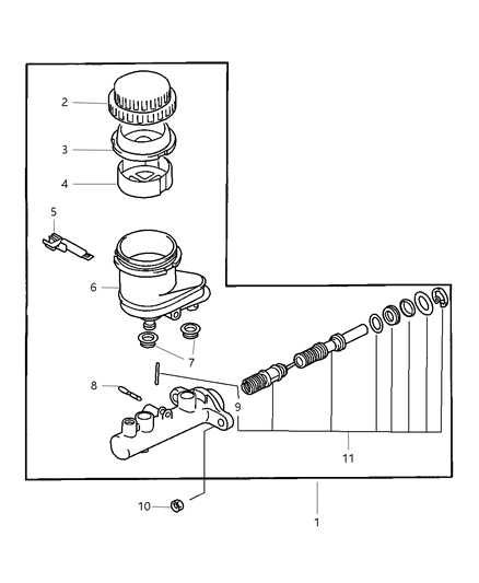 2002 Chrysler Sebring Brake Master Cylinder With Traction Control Diagram