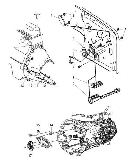 2006 Jeep Wrangler Controls, Hydraulic Clutch Diagram 1