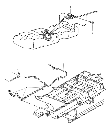 2003 Dodge Caravan Tube-Fuel Supply And Vapor Lines Diagram for 4809806AB