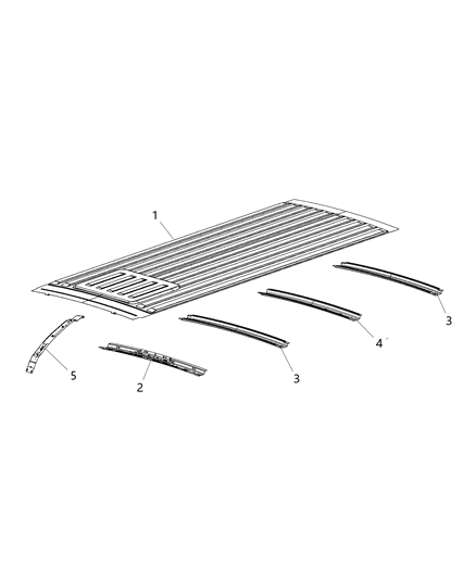 2016 Ram ProMaster 2500 Roof Panel Diagram 1