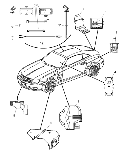 2006 Chrysler Crossfire Module-Intrusion Diagram for 5093507AA