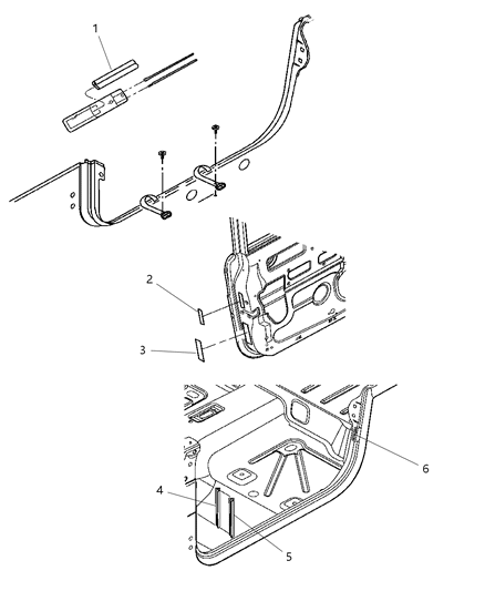 2003 Jeep Wrangler Doors & Pillars Diagram