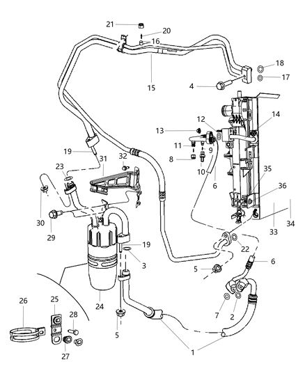 2011 Chrysler 200 Cap-A/C Charge Valve Diagram for 68057388AA