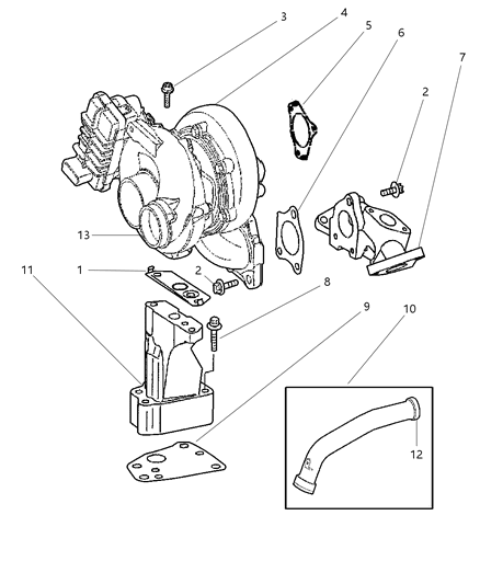 2008 Jeep Grand Cherokee Exhaust Crossover Pipe Diagram for 68004667AA