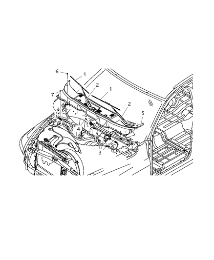 2008 Dodge Ram 4500 Blade-Front WIPER Diagram for 55077100AE