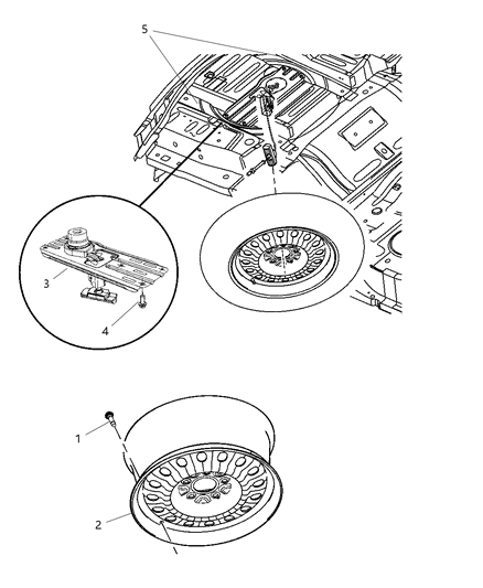 2008 Chrysler Pacifica WINCH-Spare Tire Carrier Diagram for 5054930AE