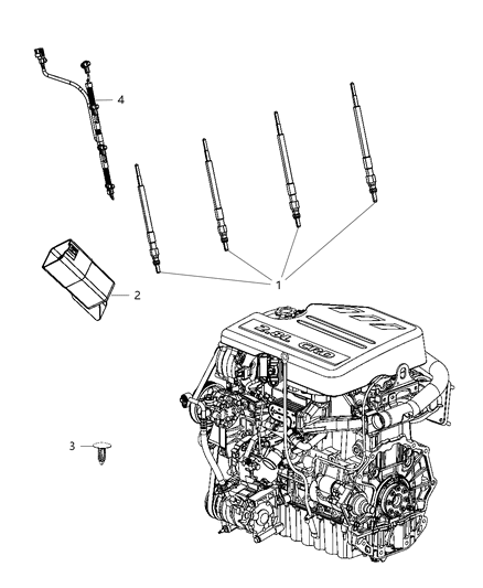 2012 Dodge Grand Caravan Wire-Glow Plug Diagram for 68027381AC
