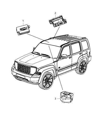 2012 Jeep Liberty Module-Full Open Roof ECU Diagram for 68020277AG