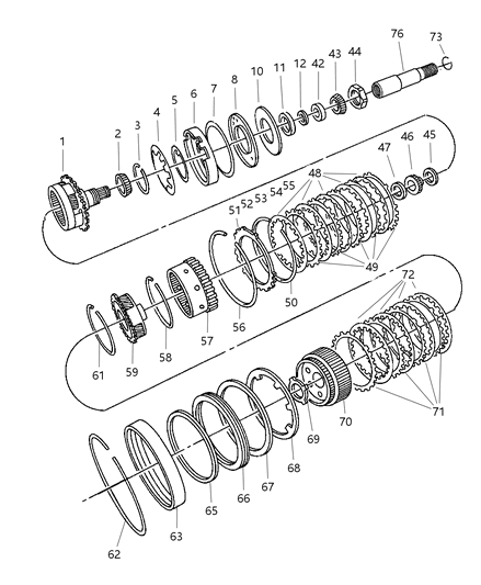 2003 Jeep Wrangler Piston-Low And Reverse Clutch Diagram for 4800258AA