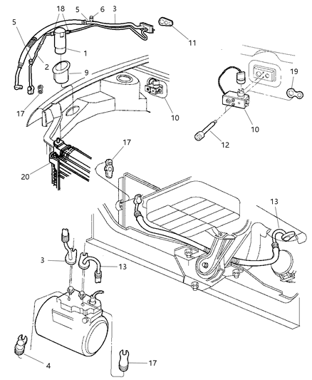 1999 Dodge Neon Line-A/C Suction And Liquid Diagram for 4883283