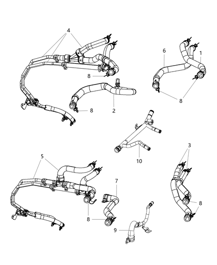 2009 Dodge Journey Hose-Heater Supply Diagram for 5058793AA