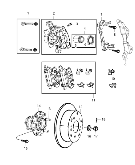 2016 Jeep Compass Brake Hub And Bearing Diagram for 2AMVH719AA