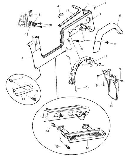 2002 Jeep Wrangler Aperture Panel - Panels, Body Side Diagram