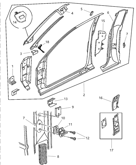 1997 Dodge Ram 3500 Aperture Panel Bodyside Diagram