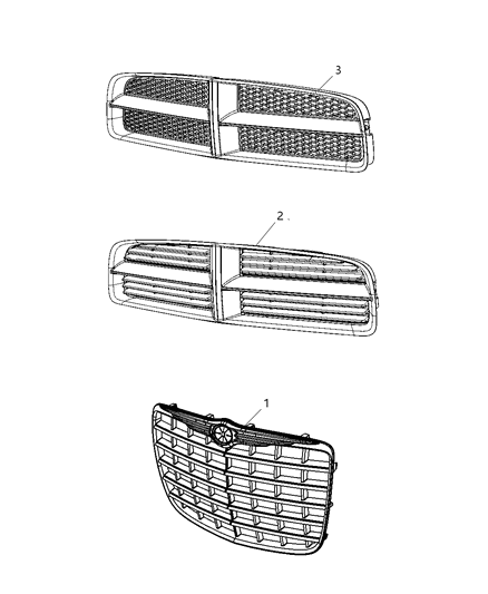 2010 Chrysler 300 Grilles & Related Items Diagram