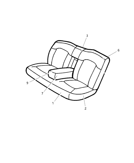 2004 Chrysler Concorde Rear Seat Back Cover Diagram for ZA741T5AA