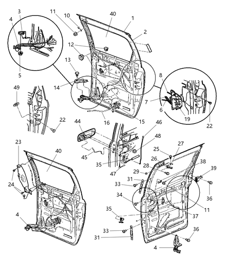 2003 Dodge Grand Caravan Link-Key Cylinder To Latch Diagram for 4717798AA