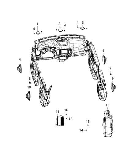 2021 Jeep Compass Speakers, Amplifier And Sub Woofer Diagram