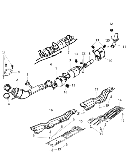 2009 Dodge Ram 3500 Shield-Exhaust Extension Pipe Diagram for 55276243AF