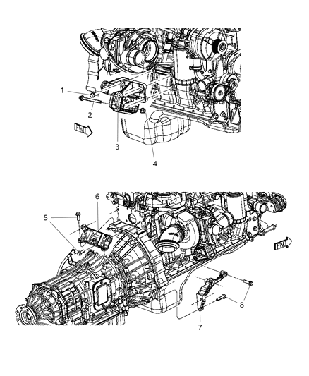 2008 Dodge Ram 5500 Bracket-Engine Mount Diagram for 52122612AB