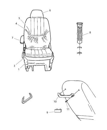 1998 Chrysler Town & Country Front Seats - Heated Diagram