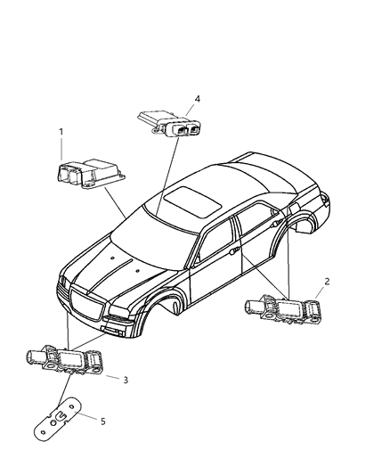 2007 Dodge Charger Air Bag Modules & Sensors Diagram