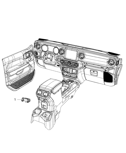 2021 Jeep Wrangler Switches - Console Diagram