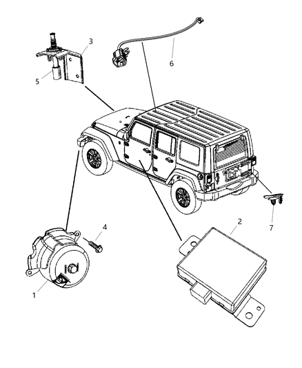 2009 Jeep Wrangler Siren Alarm System Diagram