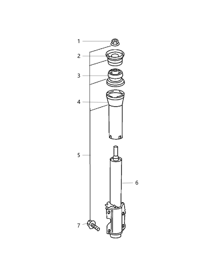 2004 Dodge Sprinter 3500 Cover-Shock ABSORBER Dust Diagram for 5118728AA