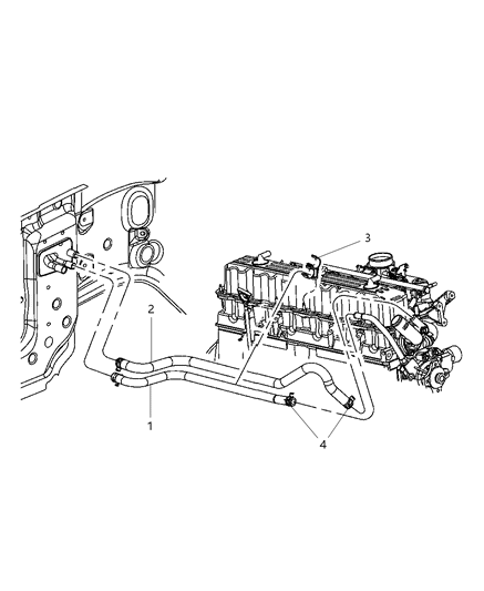 2006 Jeep Wrangler Hose-Heater Return Diagram for 55038223AD