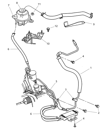 2001 Chrysler Town & Country Power Steering Hoses Diagram 3