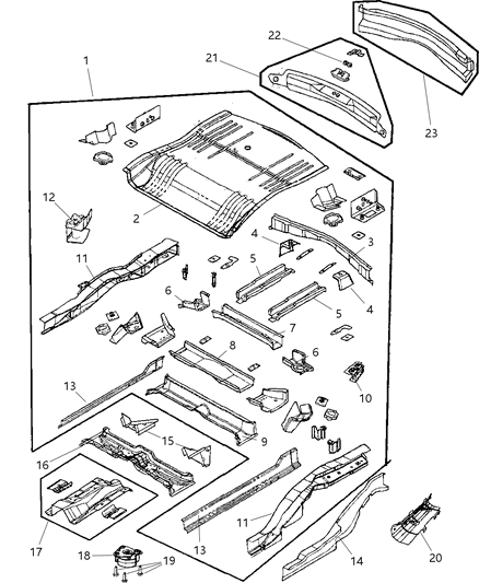 2008 Chrysler Pacifica REINFMNT-Tunnel Diagram for 5054651AD