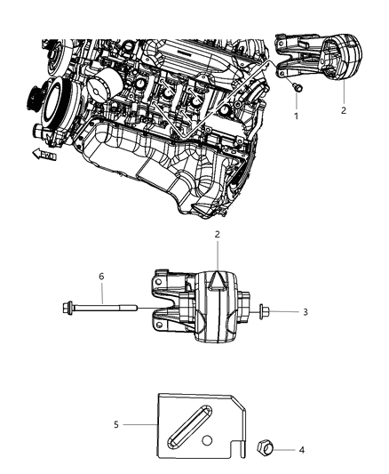 2018 Ram 1500 INSULATOR-Engine Mount Diagram for 68043231AA