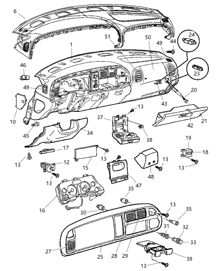 2002 Dodge Ram 3500 Instrument Panel Diagram