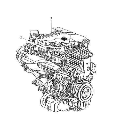 2008 Chrysler PT Cruiser Engine Assembly & Identification Diagram 3