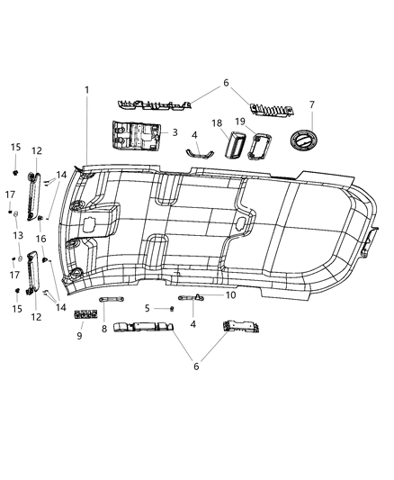 2017 Dodge Journey Counter-Side Air Bag Diagram for 4680641AA