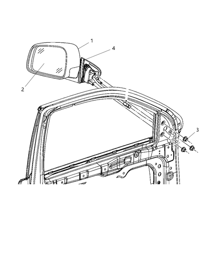 2014 Jeep Grand Cherokee Outside Rear View Mirror Diagram for 5SG25JRPAA