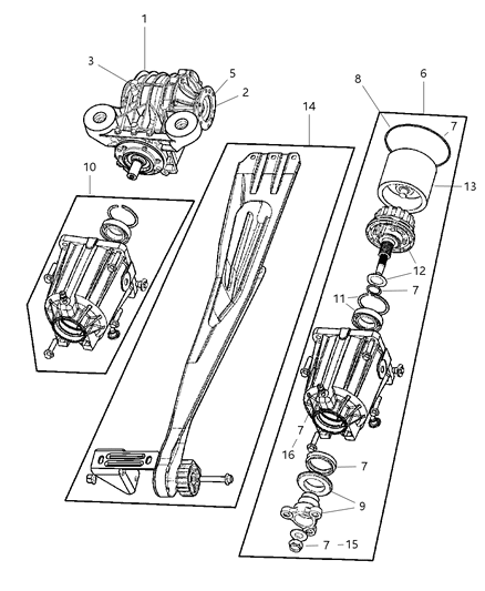 2002 Chrysler Town & Country Coupling-AWD Rear Axle Diagram for 5019762AA