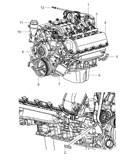 2007 Chrysler Aspen Engine Assembly & Identification Diagram 1