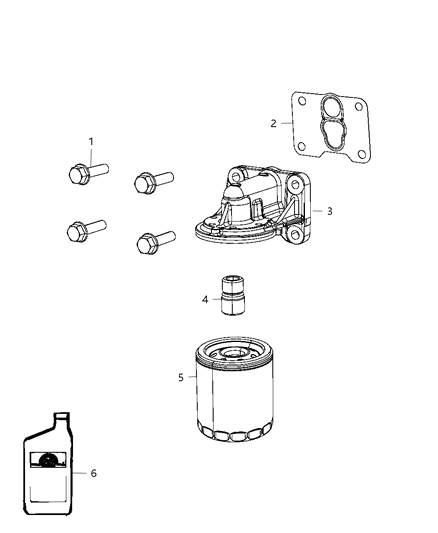 2014 Dodge Dart Engine Oil Filter & Housing / Cooler Diagram 3