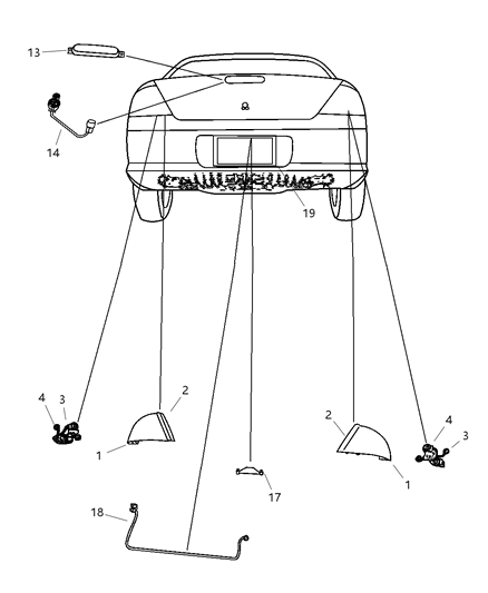 2004 Chrysler Sebring Lamp-High Mounted Stop Diagram for 4805410AB